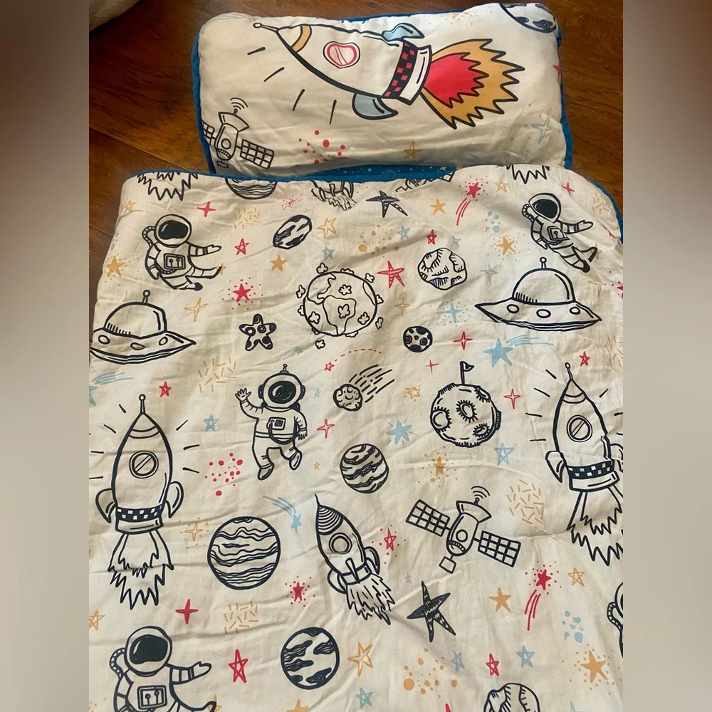 Schoolhouse Space Adventure Nap Mat Sleeping Bag Rollup‎ Design